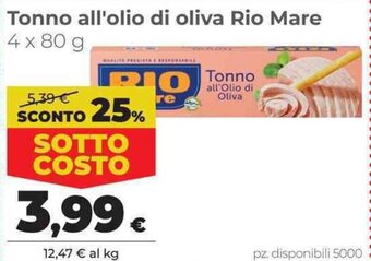 Coop Tonno all'olio di oliva Rio Mare 4 x 80 g offerta