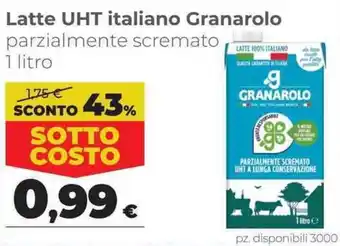 Coop Latte UHT italiano Granarolo parzialmente scremato 1 litro offerta