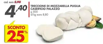 Italmark Pugliese caseificio Caseificio Palazzo Treccione Di Mozzarella Puglia 500 G offerta