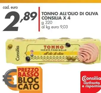 Italmark Consilia Tonno All Olio Di Oliva 320 G(ml) offerta