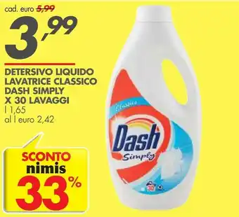 Italmark Dash Detersivo Liquido Lavatrice Classico Simply offerta