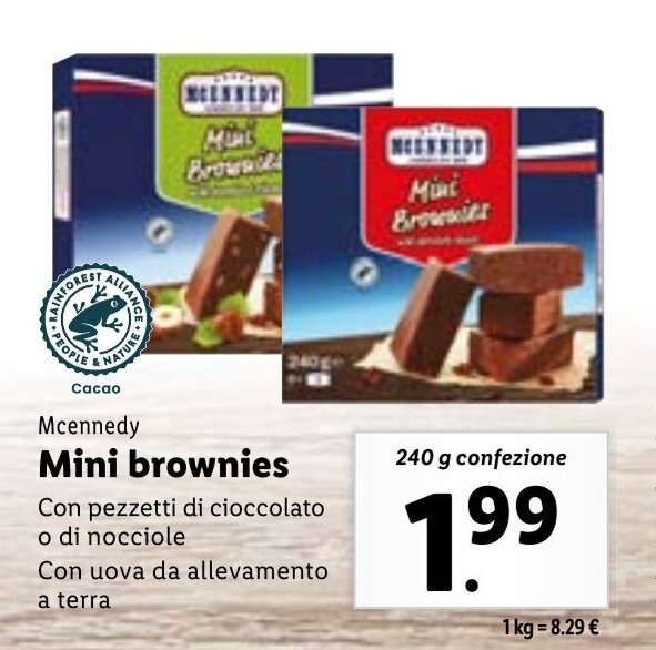 Mcennedy Mini brownies 240 g confezione offerta di Lidl
