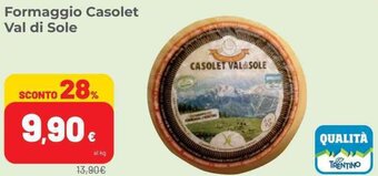 Coop Formaggio Casolet Val di Sole offerta