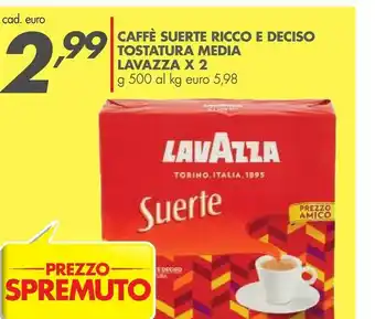 Italmark Lavazza Caffe Suerte Ricco E Deciso Tostatura Media offerta
