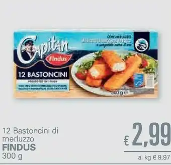 Unes Findus Findus - 12 Bastoncini con 100% Filetti di Merluzzo 300 g(ml) offerta