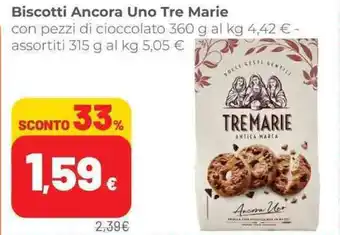 Coop Biscotti Ancora Uno Tre Marie con pezzi di cioccolato 360 g offerta