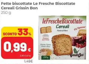 Coop Fette biscottate Le Fresche Biscottate Cereali Grissin Bon 250 g offerta