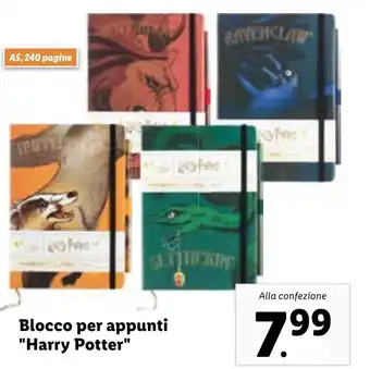 Lidl Blocco per appunti "Harry Potter" offerta