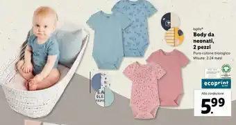 Lidl lupiluⓇ Body da neonati, 2 pezzi Misure: 2-24 mesi offerta