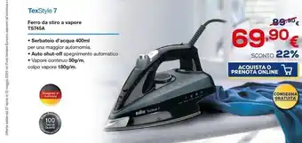 Braun ferro da stiro a vapore ts745a
