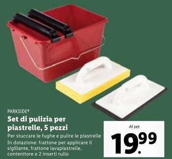 Lidl PARKSIDEⓇ Set di pulizia per piastrelle, 5 pezzi offerta