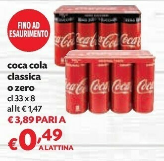 Pam Coca Cola Coca cola zero offerta