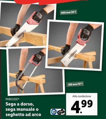 Lidl PARKSIDEⓇ Sega a dorso, sega manuale o seghetto ad arco offerta