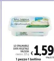 Spazio Conad Valsoia lo spalmabile 100% vegetale offerta