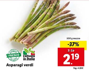 Lidl Asparagi verdi 500 g mazzo offerta