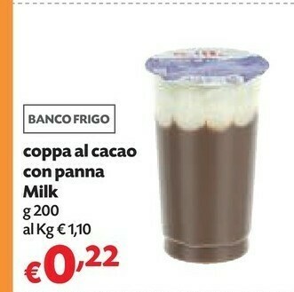 Pam Milk Coppa Al Cacao Con Panna offerta