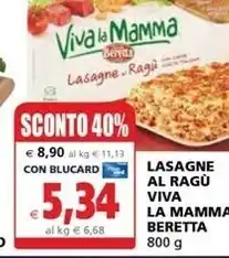 Il Gigante Beretta lasagne al ragu viva la mamma offerta