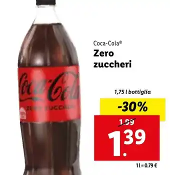Lidl Coca-Cola® Zero zuccheri 1,75 l bottiglia offerta