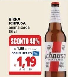 Il Gigante Ichnusa birra offerta