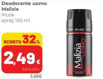 Coop Deodorante uomo Malizia Musk spray 150 ml offerta