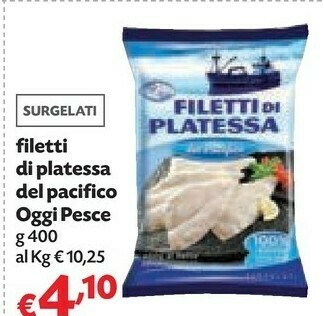 Pam Oggi pesce Filetti Di Platessa Del Pacifico 400 G(ml) offerta