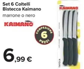 Set 6 Coltelli Bistecca Kaimano marrone o nero