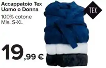 Carrefour Market Accappatoio Tex Uomo o Donna 100% cotone Mis. S-XL offerta