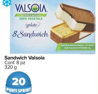 Carrefour Sandwich Valsoia Conf. 8 pz 320 g offerta