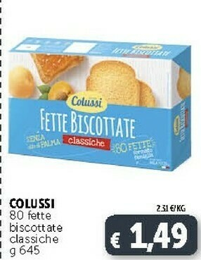 Deco Supermercati Colussi Fette Biscottate Classiche 645 G(ml) offerta