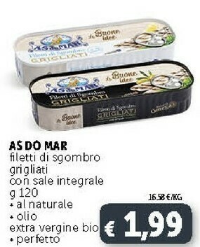 Deco Supermercati Asdomar Filetti Di Sgombro Grigliati Con Sale Integrale 120g offerta