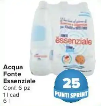 Carrefour Essenziale Acqua Fonte Conf. 6 pz 1 l cad 6 l offerta