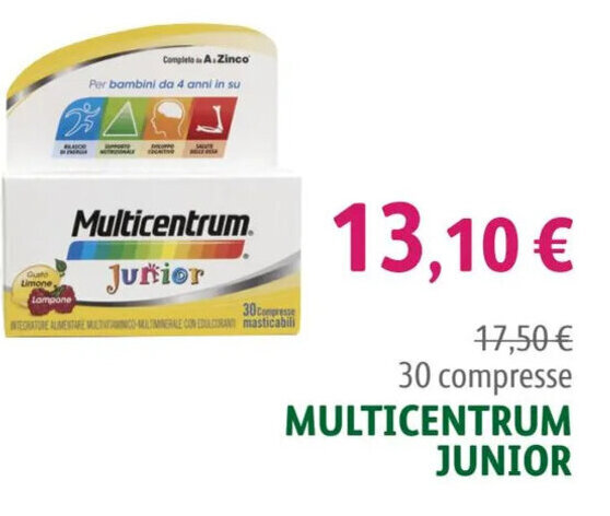 Lloyds Farmacia MULTICENTRUM JUNIOR 30 compresse offerta