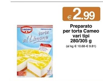Sì con te Cameo preparato per torta offerta