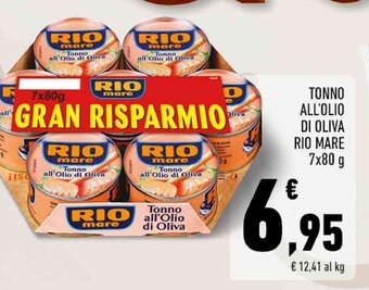 Conad TONNO ALL'OLIO DI OLIVA RIO MARE 7x80 g offerta