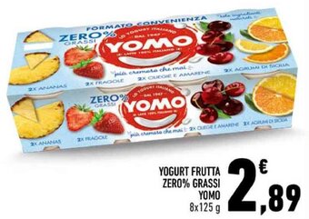 Conad YOGURT FRUTTA ZERO% GRASSI YOMO 8X125 g offerta