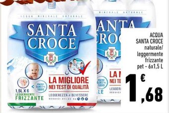 Conad ACQUA SANTA CROCE naturale/ leggermente frizzante pet - 6x1,5 L offerta