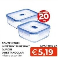 Mercatò Contenitori in vetro pure box offerta