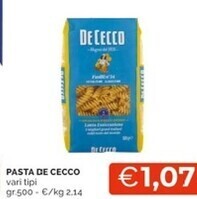 Mercatò De cecco pasta offerta