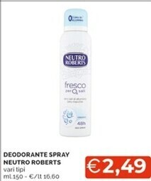 Mercatò Neutro roberts deodorante spray offerta