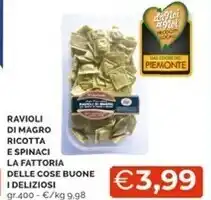 Mercatò La fattoria delle cose buone ravioli di magro ricotta e spinaci offerta