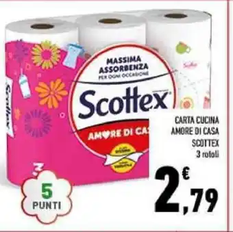 Conad CARTA CUCINA AMORE DI CASA SCOTTEX 2 rotoli offerta