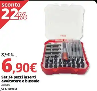 Set 34 pezzi inserti avvitatore e bussole
