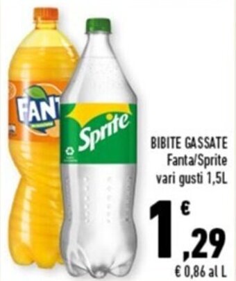 Conad Margherita BIBITE GASSATE Fanta/Sprite vari gusti 1,5L offerta