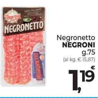 Supermercati Dok Negronetto NEGRONI g.75 offerta