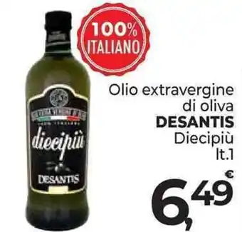 Supermercati Dok Olio extravergine di oliva DESANTIS Diecipiù 1 lt offerta