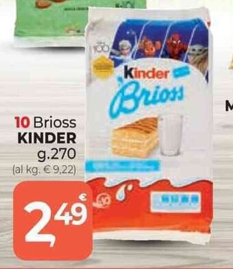 Supermercati Dok 10 Brioss KINDER g.270 offerta