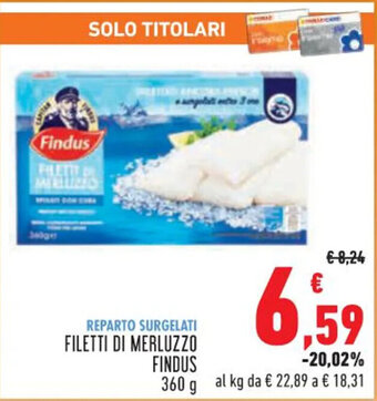 Conad Margherita FILETTI DI MERLUZZO FINDUS 360 g offerta