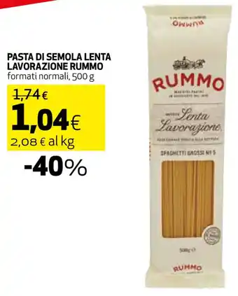 Coop PASTA DI SEMOLA LENTA LAVORAZIONE RUMMO 500 g offerta
