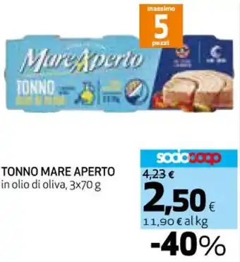 Coop TONNO MARE APERTO 3x70 g offerta