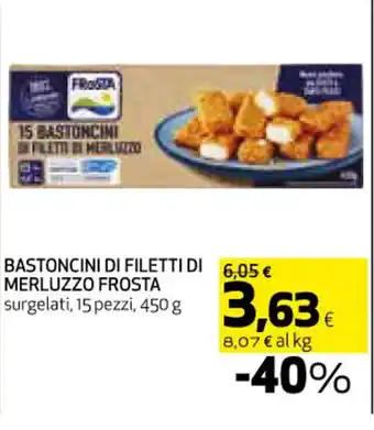 Coop BASTONCINI DI FILETTI DI MERLUZZO FROSTA 15 pezzi 450 g offerta